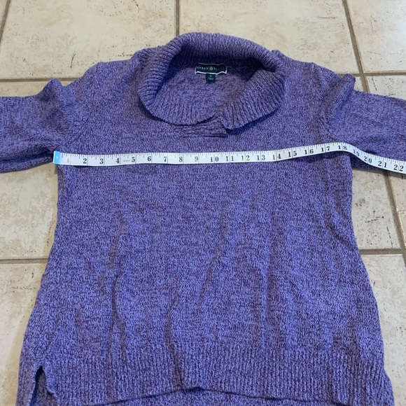 Karen Scott Purple Heather Cowl Neck Knit Sweater M Medium Long Sleeve Pullover - Picture 3 of 5